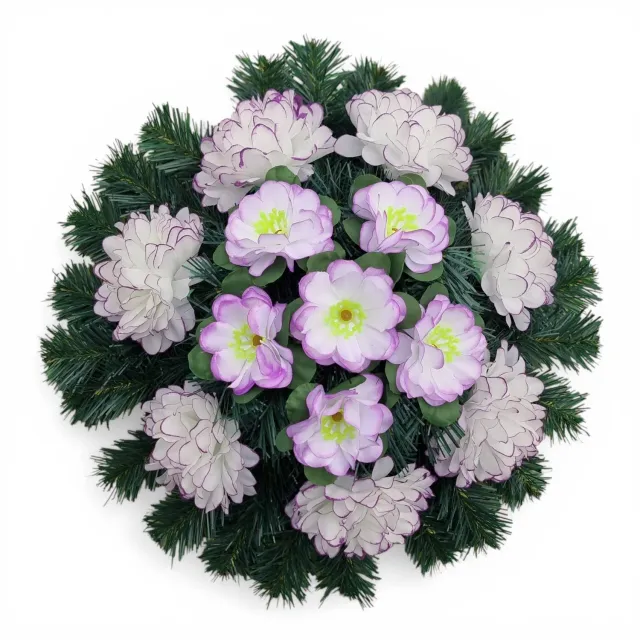Lemeta Comexim Coroana Funerara Artificiala 7 Dalii Alb-Mov