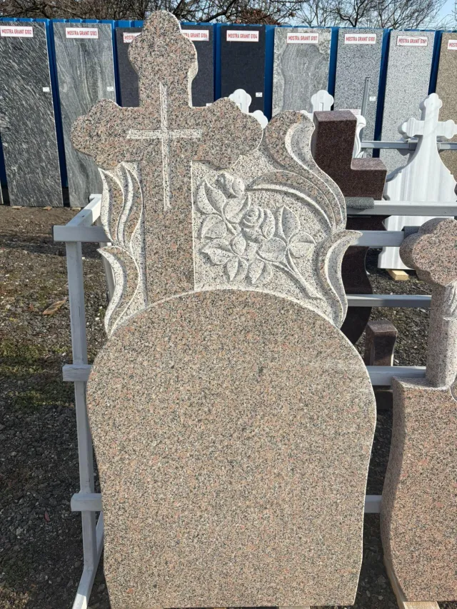 MARMURA GRANIT GR6 cruce funerara granit rosu 150x72