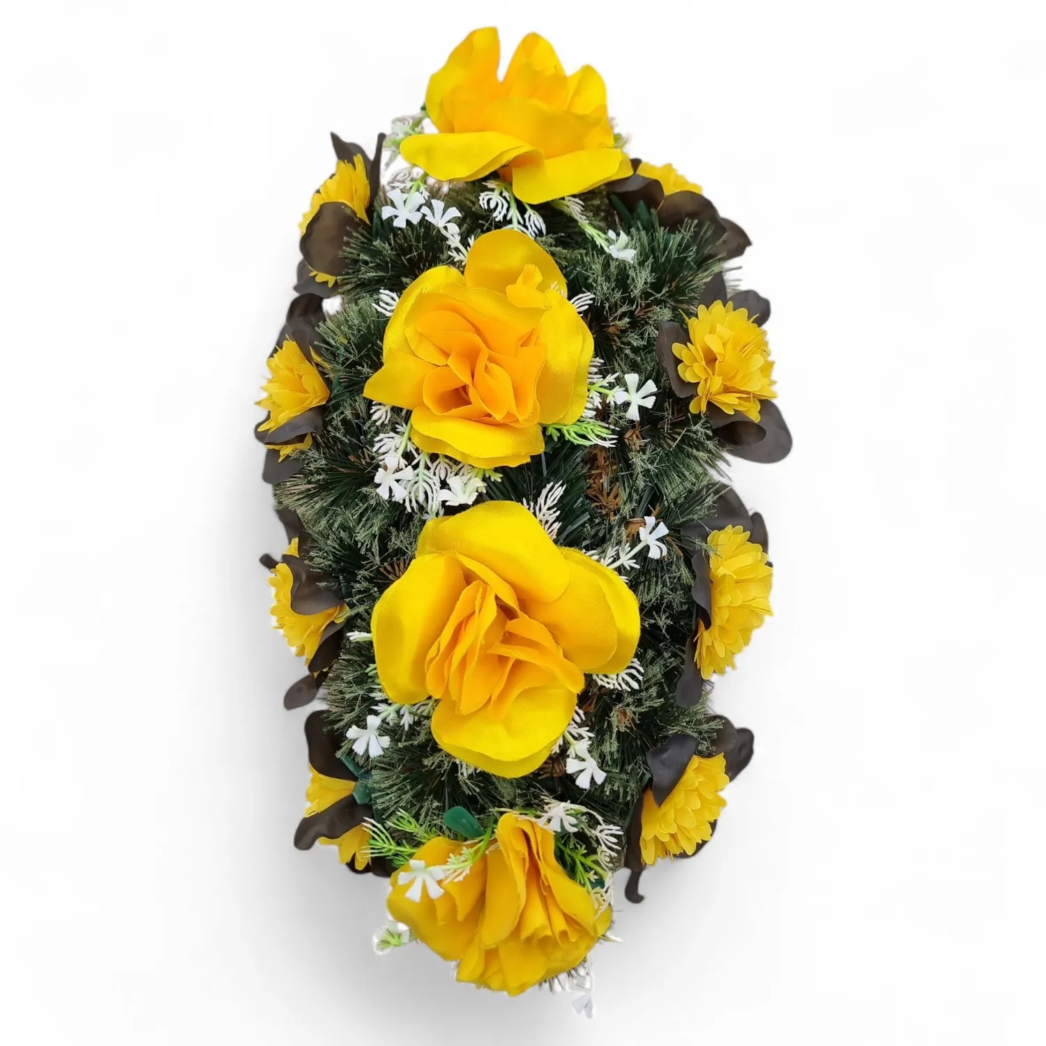 Lemeta Comexim coroană funerară artificială trandafiri dalii