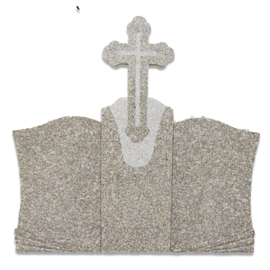 Lemeta Triplu monument funerar cu cruce granit