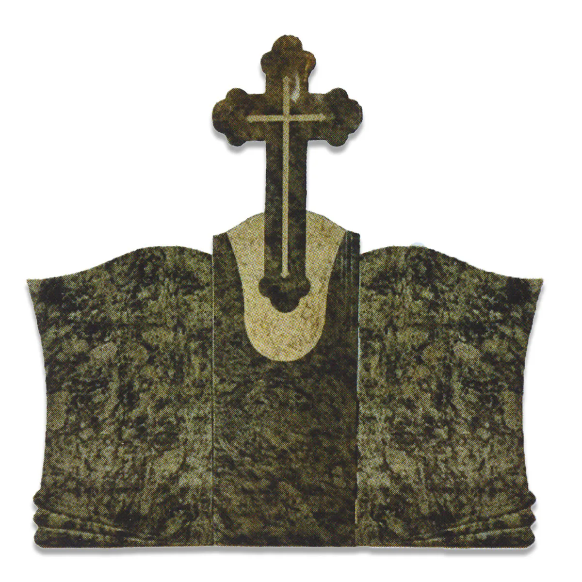 Lemeta Triplu monument funerar cu cruce granit