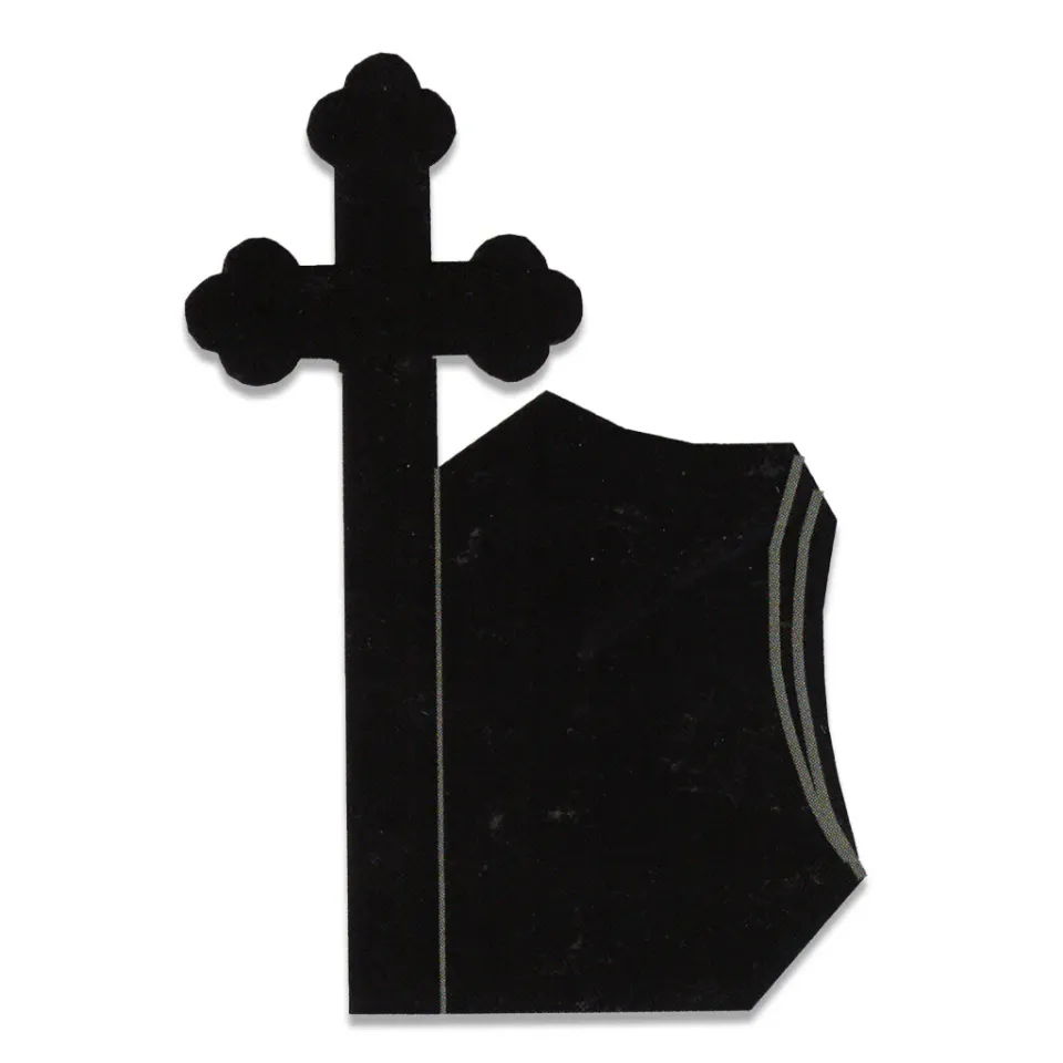 Lemeta Comexim Double R dreapta monument funerar granit negru