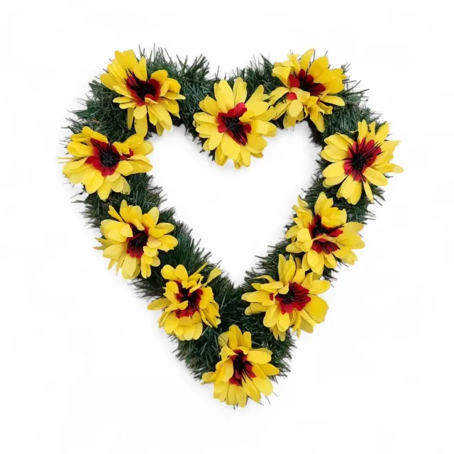 Lemeta Comexim inima coroana funerara flori galbene