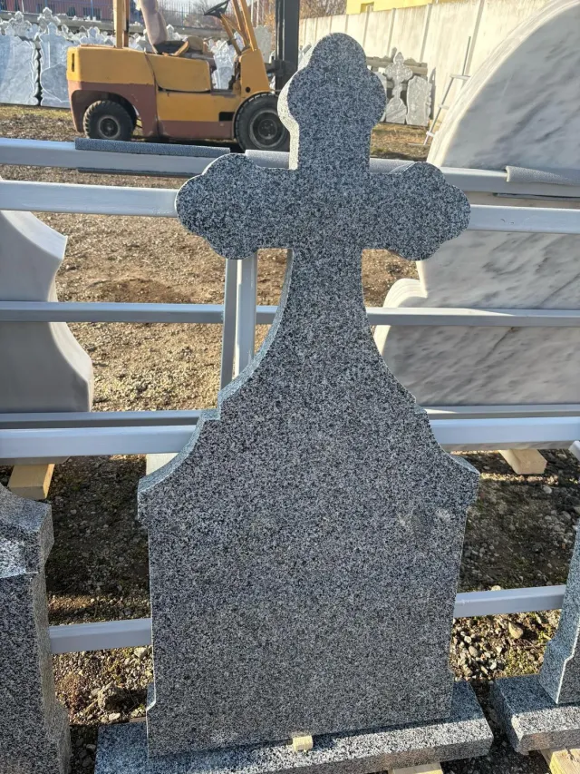 Marmura Granit GN8 cruce funerară granit negru cu postament
