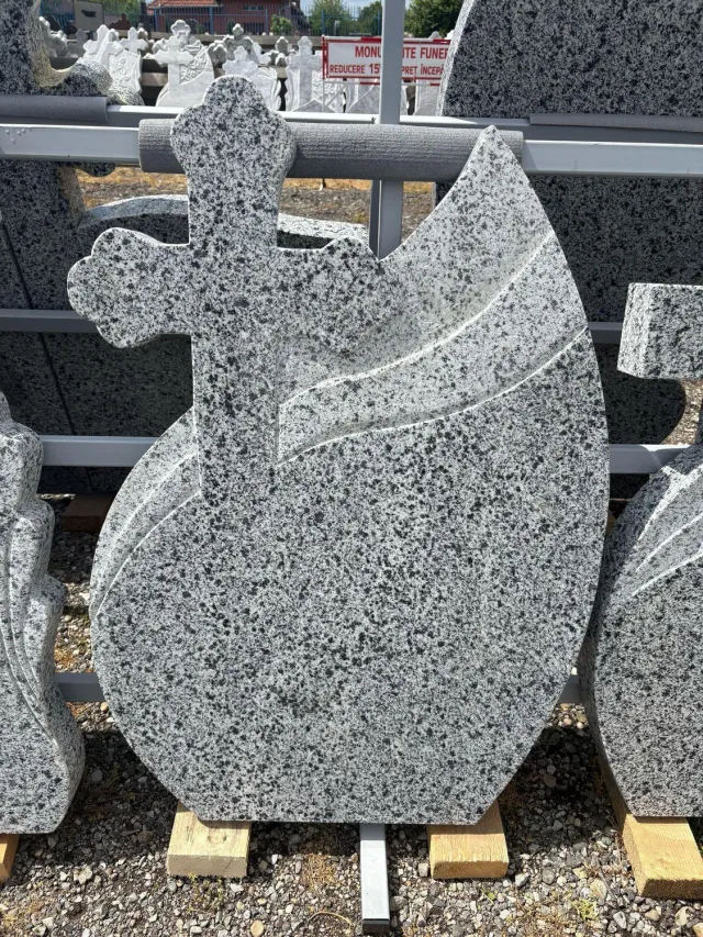 Marmura Granit GG23 Cruce Funerara Granit Gri cu Postament