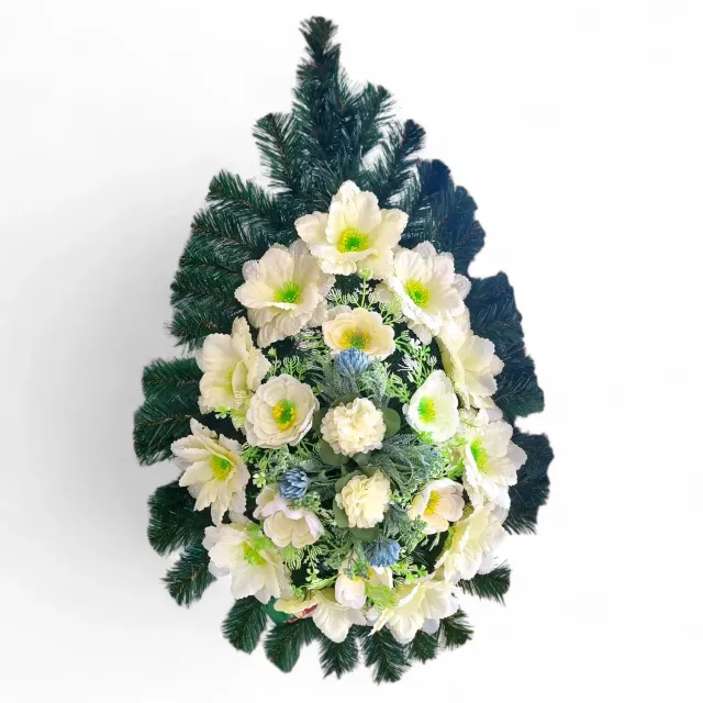 Lemeta Comexim coroana funerara artificiala flori albe