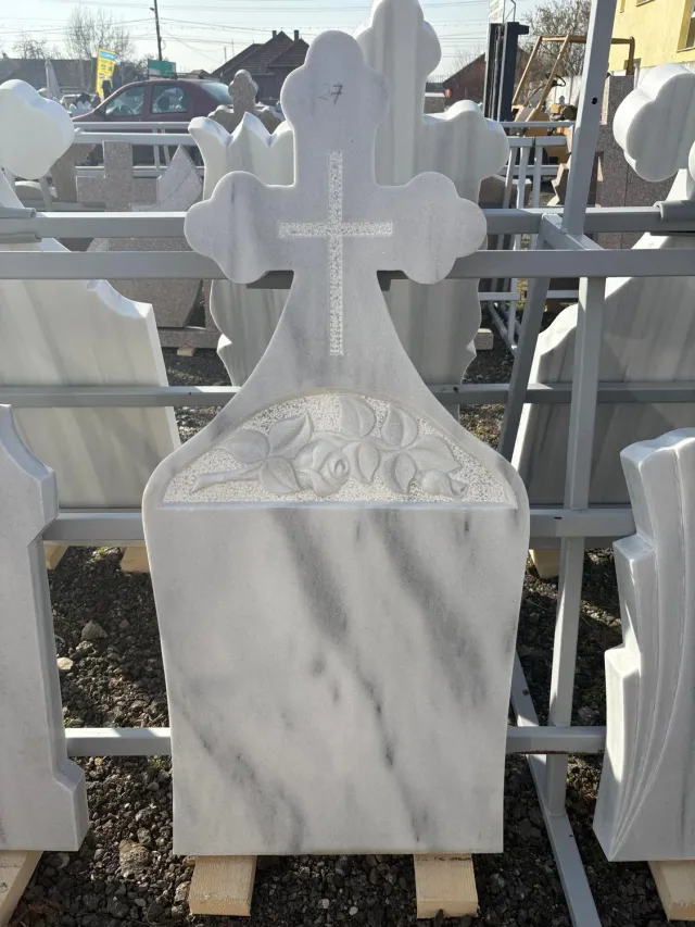 Marmura Granit MA5 cruce funerară marmură albă cu vaze